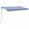Copertina retractabila manual LED, albastru si alb, 450x300 cm