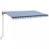 Cumpara ieftin Copertina retractabila manual LED, albastru si alb, 450x300 cm