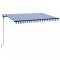 Copertina retractabila manual LED, albastru si alb, 450x300 cm