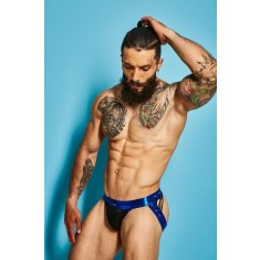 Jockstrap C4M-Desire din Imitație de Piele Albastră - M
