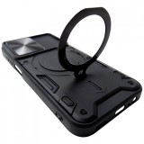 Husa tip capac spate TPU negru, inel si protectie camera, pentru Samsung Galaxy A15 4G, 5G