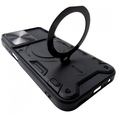 Husa tip capac spate TPU negru, inel si protectie camera, pentru Samsung Galaxy A15 4G, 5G foto