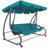 Balansoar gradina, 3 locuri, turcoaz, 190x125x163, functie pat, Venezia, Springos