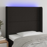 Gossi tablie de pat cu led, negru, 103x16x118/128 cm, textil