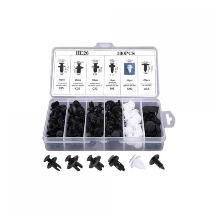 Set clipsuri auto universale 100 bucati