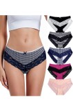 Chiloți femei din bumbac elastic, lenjerie intimă moale &ndash; multicolor S