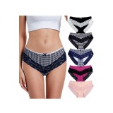 Chiloți femei din bumbac elastic, lenjerie intimă moale &ndash; multicolor S