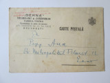 Rara! Carte postala cu antet fabrica textila Berna/supra stampila comunista 1949
