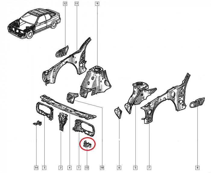 Suport far Renault R19 , placa fixare partea stanga originala 7700811281 Kft Auto