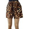 Pantaloni scurti cu imprimeu leopard cheetah, talie elastica, buzunare laterale, Oem