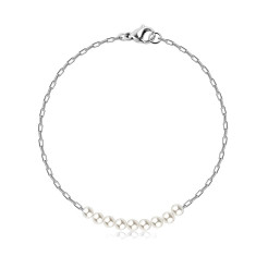 Brățară din argint 925 &ndash; linie de perle albe sintetice