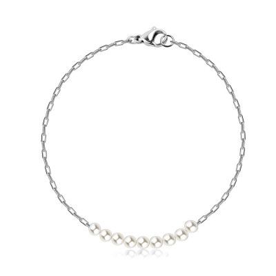 Brățară din argint 925 &amp;ndash; linie de perle albe sintetice foto
