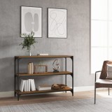 vidaXL Raft cărți stejar fumuriu 100x33x70,5 cm lemn prelucrat și oțel