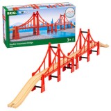 Pod Dublu Suspendat Brio Trenulete din Lemn, 3+ Ani. Extensie Circuit Feroviar