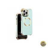 Husa MagSafe pentru Apple iPhone 12 / 12 Pro OEM Circle Glam Verde