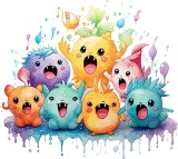 Cumpara ieftin Sticker decorativ copii Animale Dragute Turcoaz, 66cm, autoadeziv, PVC, camera copilului, usa, rezistent la lumina