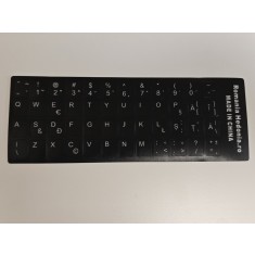 Sticker tastatura negru layout romana (ro) pentru caractere cu diacritice