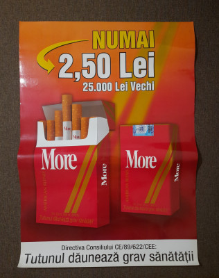 Afis,poster tigari MORE ,anii 2000 foto