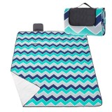 Patura pentru picnic sau plaja, cu folie izolatoare si maner, 180x220cm, albastru verde Household NewTrend