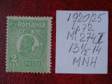 1920- Romania- Ferd. b. mic Mi274-MNH, Nestampilat