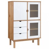 Cumpara ieftin Dulap inalt OTTA, maro si alb, 85x43x125 cm, lemn masiv de pin