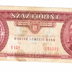 Bancnota Ungaria 100 forinti 15 ianuarie 1992, circulata, stare buna
