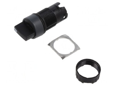 Comutator Rotativ 16mm 3 Pozitii Negru foto