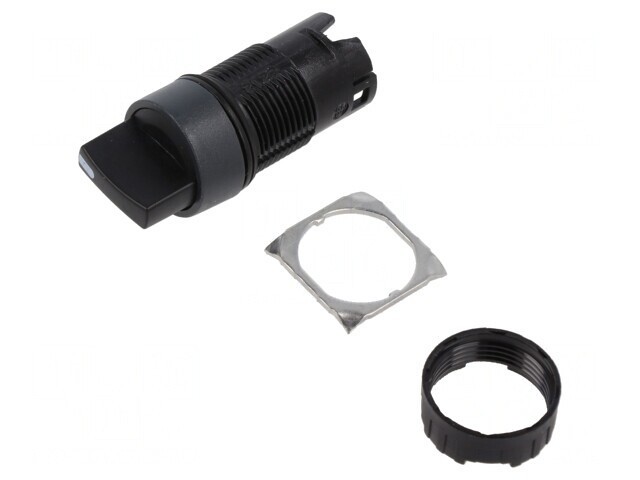 Comutator Rotativ 16mm 3 Pozitii Negru