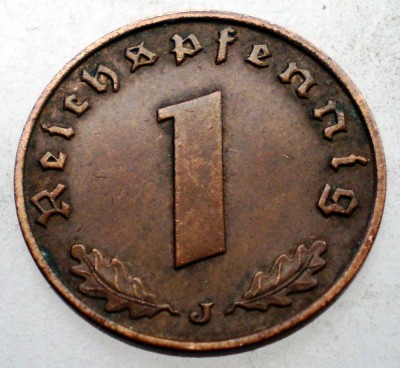 2.492 GERMANIA WWII 1 REICHSPFENNIG 1940 J foto