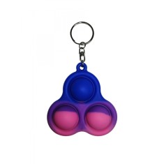 Jucarie antistres, Pop it, breloc, silicon, triunghi, 8 cm, multicolor