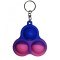Jucarie antistres, Pop it, breloc, silicon, triunghi, 8 cm, multicolor