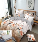 Cumpara ieftin Lenjerie Pat Bumbac 6 Piese Alb Imprimeu, Fara Elastic - Husa Pilota 200x230, Cearceaf 240x250, Fete Perna 55x75, 70x70