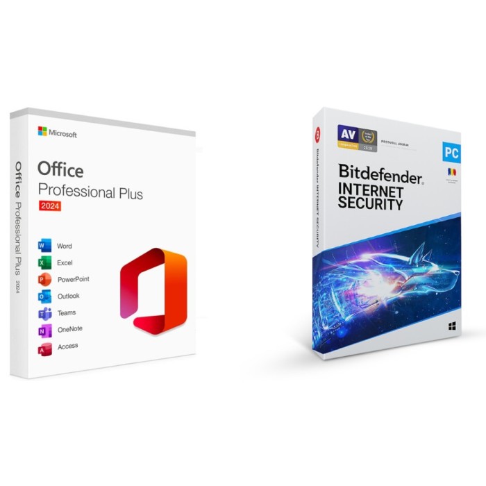 Licenta Microsoft Office 2024 Professional Plus + Bitdefender Internet Security, 1 an, 1 dispozitiv + 1 gratuit, Licenta Electronica