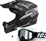 Cumpara ieftin Casca Moto Atv Cross Enduro Downhill + Ochelari 100% ,marimi disponibile L,XL si XXL