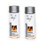 Pachet 2 x Vopsea Spray Termorezistenta Brilliante Argintiu 400ml, Metal, Lemn