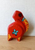 Statueta ceramica pasare rosie