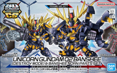 SD Gundam Cross Silhouette: Unicorn Gundam 2 Banshee (Destroy Mode) &amp;amp; Banshee Norn Parts Set foto