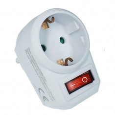 Adaptor priza cu intrerupator Perel EB1SWN-G, 3500 W, 16 A