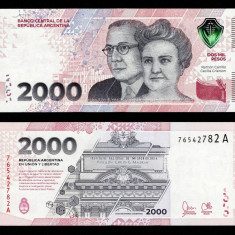 ARGENTINA █ bancnota █ 2000 Pesos █ 2023 █ Serie A █ UNC █ necirculata