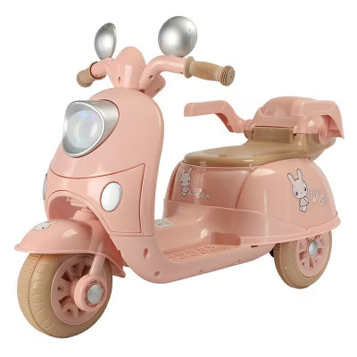 Tricicleta electrica pentru fetite 3-5 ani, Kinderauto Bunny 40W 6V, culoare Roz Pal foto