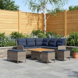 vidaXL Seturi de mobilier 7 pcs Gri și albastru marin Ratan PE 3422214