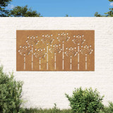 Decoratie perete de gradina 105x55 cm design flori otel Corten GartenMobel Dekor, vidaXL