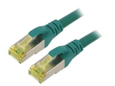 Cablu Patch S/FTP Cat6a Verde LSZH 1m foto