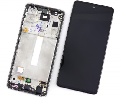 Display Samsung Galaxy A52s 5G A528B Oled Display Service Pack Awesome White cu Rama foto