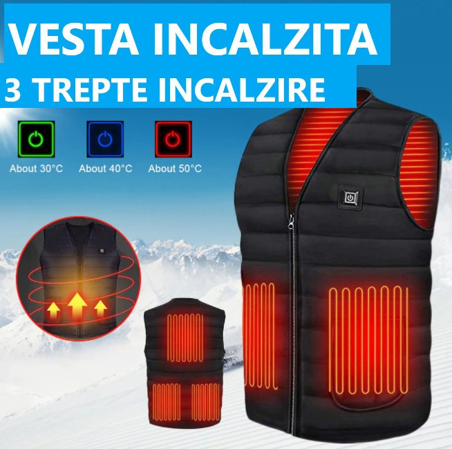 Vesta termica unisex incalzita electric moto/outdoor/ski | arhiva Okazii.ro
