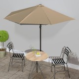 vidaXL Umbrelă de soare de balcon, tijă aluminiu, gri taupe 300x155 cm 44594