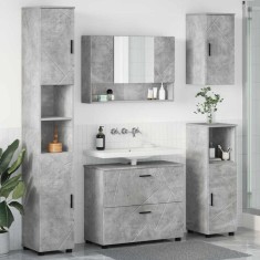 vidaXL Set de mobilier pentru baie 5 pcs Gri beton 30 x 35 x 192 cm 3393066