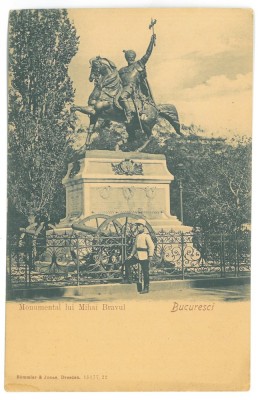4307 - BUCURESTI, Monument Mihai VITEAZUL, Litho, Romania - old postcard - unused foto