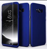 Husa protectie 360 fata + spate + folie silicon Samsung S8 Plus ; S8+ , Albastru, Fara snur, Plastic