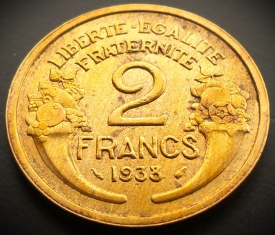 Moneda istorica 2 FRANCI - FRANTA, anul 1938 * cod 476 C = excelenta foto